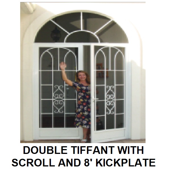 Tiffany W/scroll & 8in Kickplate — finished door