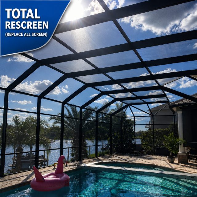 Screened pool enclosure rescreened by AllTech Screening in Ormond Beach, FL